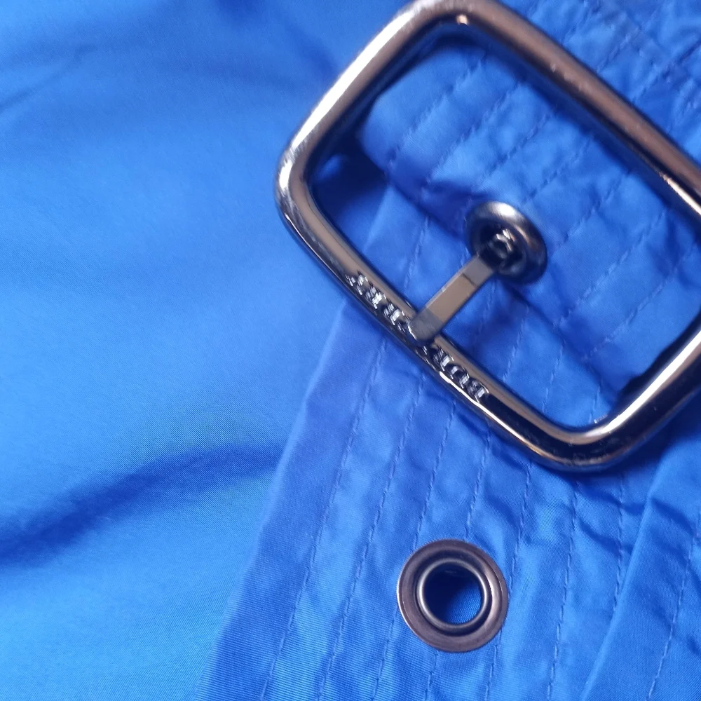 Burberry Blue Windbreaker Nylon Trench Coat - Picture 5 of 16